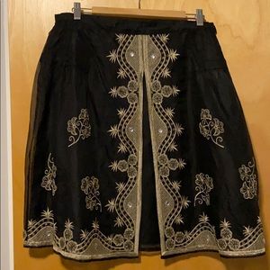 Goergeous Split Front Embroidered Skirt, Sz. 12